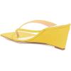 imageFSJ Women Casual Flip Flop Slide Mule Shoes Square Open Toe Thong Sandal Summer Wedge High Heel Size 415 USYellow