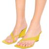 imageFSJ Women Casual Flip Flop Slide Mule Shoes Square Open Toe Thong Sandal Summer Wedge High Heel Size 415 USYellow