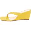 imageFSJ Women Casual Flip Flop Slide Mule Shoes Square Open Toe Thong Sandal Summer Wedge High Heel Size 415 USYellow