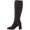 imageFSJ Women Fashion Round Toe Chunky Block Heel Knee High Riding Boots Laces Dress Shoes Size 415 USBlack