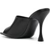 imageFSJ Women Fashion Spool Heel Mules Squared Open Toe Comfortable Slip On Mid High Heels Sandals Casual Evening Party Shoes Size 415 USBlack