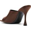 imageFSJ Women Fashion Spool Heel Mules Squared Open Toe Comfortable Slip On Mid High Heels Sandals Casual Evening Party Shoes Size 415 USChocolate