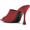imageFSJ Women Fashion Spool Heel Mules Squared Open Toe Comfortable Slip On Mid High Heels Sandals Casual Evening Party Shoes Size 415 USRed