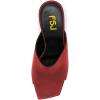 imageFSJ Women Fashion Spool Heel Mules Squared Open Toe Comfortable Slip On Mid High Heels Sandals Casual Evening Party Shoes Size 415 USRed