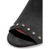 imageFSJ Women Peep Toe Mules Chunky Heeled Sandals with Studs Casual Slip On Summer Shoes Size 415 USBlacksuede
