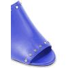 imageFSJ Women Peep Toe Mules Chunky Heeled Sandals with Studs Casual Slip On Summer Shoes Size 415 USBlue