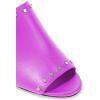 imageFSJ Women Peep Toe Mules Chunky Heeled Sandals with Studs Casual Slip On Summer Shoes Size 415 USFuchsia