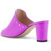 imageFSJ Women Peep Toe Mules Chunky Heeled Sandals with Studs Casual Slip On Summer Shoes Size 415 USFuchsia