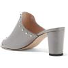 imageFSJ Women Peep Toe Mules Chunky Heeled Sandals with Studs Casual Slip On Summer Shoes Size 415 USGrey