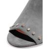 imageFSJ Women Peep Toe Mules Chunky Heeled Sandals with Studs Casual Slip On Summer Shoes Size 415 USGreysuede