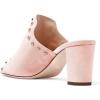 imageFSJ Women Peep Toe Mules Chunky Heeled Sandals with Studs Casual Slip On Summer Shoes Size 415 USPinksuede