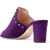 imageFSJ Women Peep Toe Mules Chunky Heeled Sandals with Studs Casual Slip On Summer Shoes Size 415 USPurplesuede
