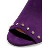 imageFSJ Women Peep Toe Mules Chunky Heeled Sandals with Studs Casual Slip On Summer Shoes Size 415 USPurplesuede