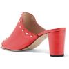 imageFSJ Women Peep Toe Mules Chunky Heeled Sandals with Studs Casual Slip On Summer Shoes Size 415 USRed