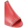 imageFSJ Women Peep Toe Mules Chunky Heeled Sandals with Studs Casual Slip On Summer Shoes Size 415 USRed