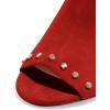 imageFSJ Women Peep Toe Mules Chunky Heeled Sandals with Studs Casual Slip On Summer Shoes Size 415 USRedsuede