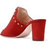 imageFSJ Women Peep Toe Mules Chunky Heeled Sandals with Studs Casual Slip On Summer Shoes Size 415 USRedsuede