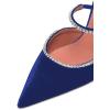 imageFSJ Women Sexy Rhinestone Slide Mules Pumps Pointed Strappy High Heels Sandals for Party Evening ShoesBlue