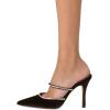 imageFSJ Women Sexy Rhinestone Slide Mules Pumps Pointed Strappy High Heels Sandals for Party Evening ShoesBrown