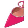 imageFSJ Women Sexy Rhinestone Slide Mules Pumps Pointed Strappy High Heels Sandals for Party Evening ShoesHot Pink