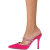 imageFSJ Women Sexy Rhinestone Slide Mules Pumps Pointed Strappy High Heels Sandals for Party Evening ShoesHot Pink