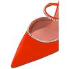 imageFSJ Women Sexy Rhinestone Slide Mules Pumps Pointed Strappy High Heels Sandals for Party Evening ShoesOrange