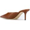 imageFSJ Women Slip On Mid High Heeled Mules Slipper Closed Pointed Toe Sandals Slides Dress Shoes Size 415 USBamboo Brown