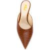 imageFSJ Women Slip On Mid High Heeled Mules Slipper Closed Pointed Toe Sandals Slides Dress Shoes Size 415 USBamboo Brown