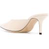 imageFSJ Women Slip On Mid High Heeled Mules Slipper Closed Pointed Toe Sandals Slides Dress Shoes Size 415 USBeige