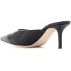 imageFSJ Women Slip On Mid High Heeled Mules Slipper Closed Pointed Toe Sandals Slides Dress Shoes Size 415 USBlack