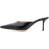 imageFSJ Women Slip On Mid High Heeled Mules Slipper Closed Pointed Toe Sandals Slides Dress Shoes Size 415 USBlack