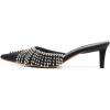 imageFSJ Women Slip On Mid High Heeled Mules Slipper Closed Pointed Toe Sandals Slides Dress Shoes Size 415 USBlacktassel