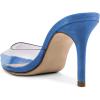 imageFSJ Women Slip On Mid High Heeled Mules Slipper Closed Pointed Toe Sandals Slides Dress Shoes Size 415 USBlue Clear
