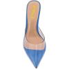 imageFSJ Women Slip On Mid High Heeled Mules Slipper Closed Pointed Toe Sandals Slides Dress Shoes Size 415 USBlue Clear