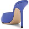 imageFSJ Women Slip On Mid High Heeled Mules Slipper Closed Pointed Toe Sandals Slides Dress Shoes Size 415 USBlue12 Cm
