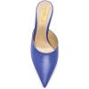 imageFSJ Women Slip On Mid High Heeled Mules Slipper Closed Pointed Toe Sandals Slides Dress Shoes Size 415 USBlue12 Cm