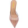 imageFSJ Women Slip On Mid High Heeled Mules Slipper Closed Pointed Toe Sandals Slides Dress Shoes Size 415 USBrown Clear