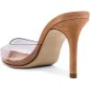 imageFSJ Women Slip On Mid High Heeled Mules Slipper Closed Pointed Toe Sandals Slides Dress Shoes Size 415 USBrown Clear