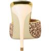 imageFSJ Women Slip On Mid High Heeled Mules Slipper Closed Pointed Toe Sandals Slides Dress Shoes Size 415 USChampagne Glitter