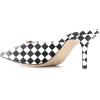 imageFSJ Women Slip On Mid High Heeled Mules Slipper Closed Pointed Toe Sandals Slides Dress Shoes Size 415 USDots
