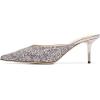 imageFSJ Women Slip On Mid High Heeled Mules Slipper Closed Pointed Toe Sandals Slides Dress Shoes Size 415 USGlitter
