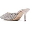 imageFSJ Women Slip On Mid High Heeled Mules Slipper Closed Pointed Toe Sandals Slides Dress Shoes Size 415 USGlitter