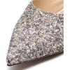 imageFSJ Women Slip On Mid High Heeled Mules Slipper Closed Pointed Toe Sandals Slides Dress Shoes Size 415 USGlitter