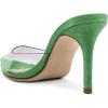 imageFSJ Women Slip On Mid High Heeled Mules Slipper Closed Pointed Toe Sandals Slides Dress Shoes Size 415 USGreen Clear