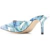 imageFSJ Women Slip On Mid High Heeled Mules Slipper Closed Pointed Toe Sandals Slides Dress Shoes Size 415 USLeaves