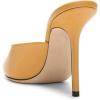 imageFSJ Women Slip On Mid High Heeled Mules Slipper Closed Pointed Toe Sandals Slides Dress Shoes Size 415 USOrange12 Cm