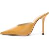 imageFSJ Women Slip On Mid High Heeled Mules Slipper Closed Pointed Toe Sandals Slides Dress Shoes Size 415 USOrange12 Cm