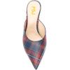 imageFSJ Women Slip On Mid High Heeled Mules Slipper Closed Pointed Toe Sandals Slides Dress Shoes Size 415 USPlaid