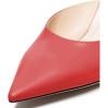 imageFSJ Women Slip On Mid High Heeled Mules Slipper Closed Pointed Toe Sandals Slides Dress Shoes Size 415 USRed