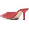 imageFSJ Women Slip On Mid High Heeled Mules Slipper Closed Pointed Toe Sandals Slides Dress Shoes Size 415 USRed